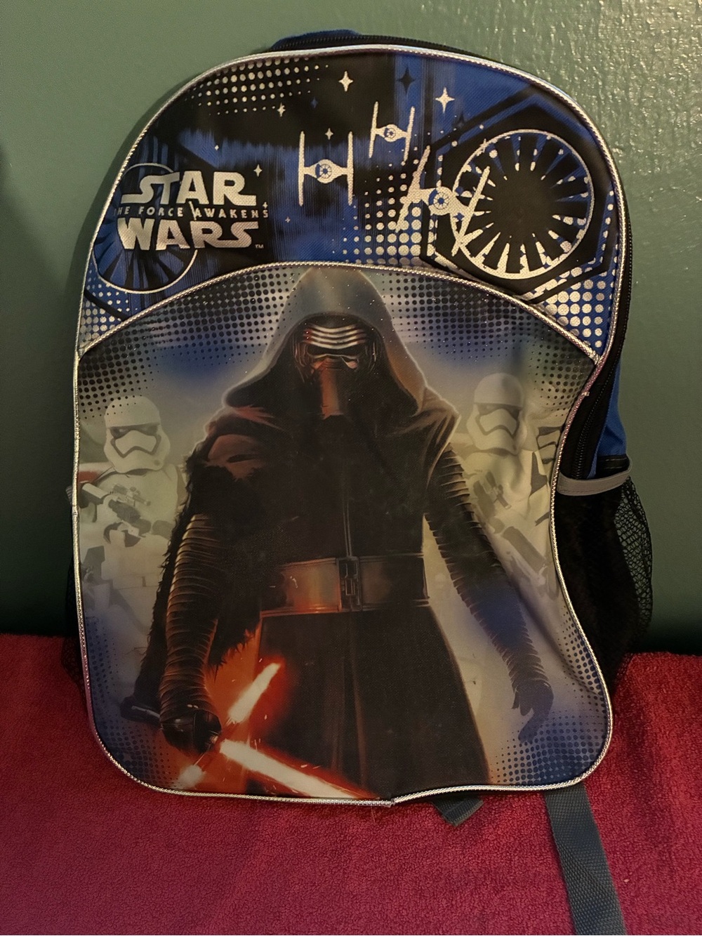Star Wars Kylo Ren Black & Blue Boys Backpack with Lightsaber Graphic